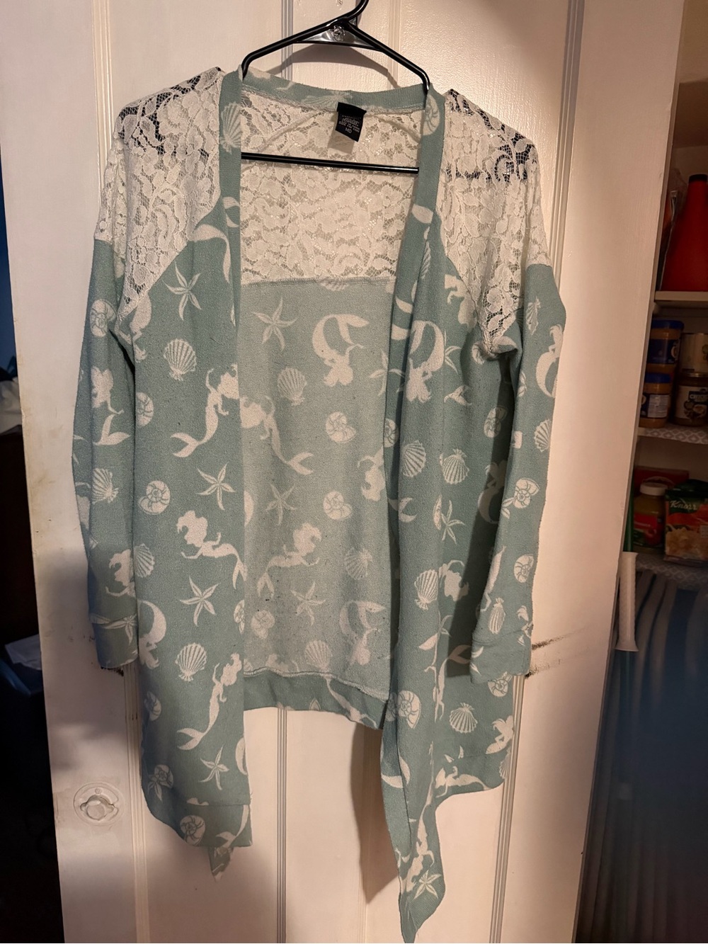 Disney Little Mermaid Open-Front Cardigan with Lace Yoke